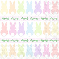 Boston International - 3-Ply 5" Cocktail Napkins - Bunnies In A Row