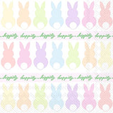 Boston International - 3-Ply 5" Cocktail Napkins - Bunnies In A Row