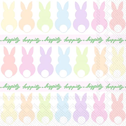 Boston International - 3-Ply 5" Cocktail Napkins - Bunnies In A Row