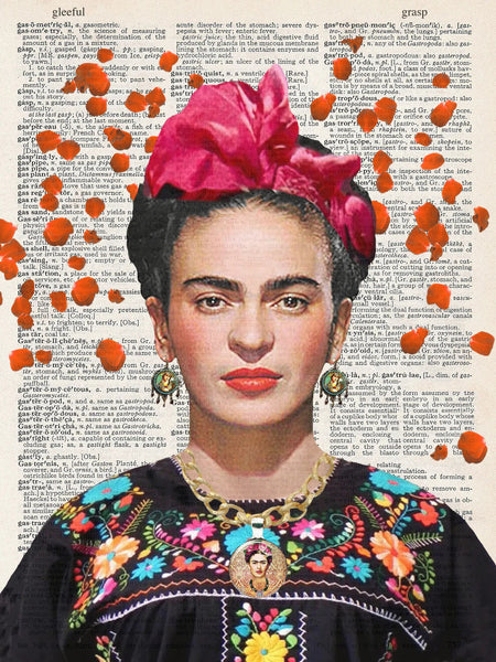 ArtNWordz -  Vintage Recycled Dictionary Print - Frida Rose