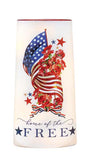 Stony Creek - 10" Frosted Glass USB Lighted Vase - Free and the Brave