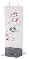 Flatyz - Twin Wick Flat Candle - Winter Birds On White
