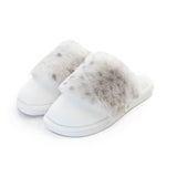 Ladies Womens Animal Print Slippers Sliders - Soft Faux Fur Cuffed Mule Danni (Medium)