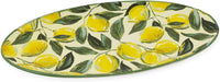 Boston International - 10" x 5" Ceramic Platter - Painterly Lemons