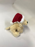 Ganz - Christmas Soft Spots - Yellow Dog Santa 5" Beanbag Plush - Rare