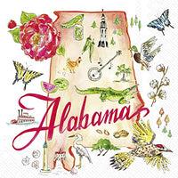 Boston International - 3-Ply 5" Cocktail Napkins - State Collection - Alabama
