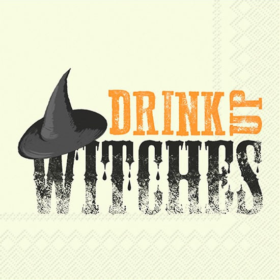 Boston International - 3-Ply 5" Cocktail Napkins 20 Count - Drink Up Witches