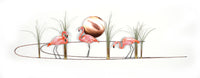 Bovano - Wall Sculpture - Flamingos with Copper Sun