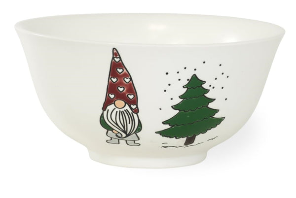 Boston International - Ceramic Bowl 5 3/4" Dia. x 3" H - Gnome Gathering