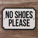 HomArt - Cast Iron Sign - No Shoes Please
