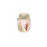 Stony Creek - 4" Frosted Glass Lighted Jar w/Ribbon - Winter Wonderland Gold
