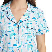 BedHead - Short Sleeve Cropped PJ Set - Santorini - Extra Large
