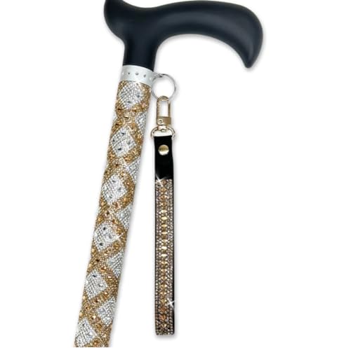 Jacqueline Kent Sugar Cane - Adjustable Cane - Mariners Cross Silver Gold