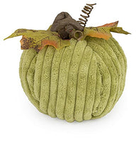 Boston International - 5" Chenille Fabric Pumpkin - Green