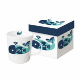 Paperproducts Design Decorative Bone China Mug Gift Box Set - Beverages, Hot, Cold Drinks, Tea – Artistic Designs, Decorated Mugs – 13.5 Ounces, Thomas Paul Amalfi Whale Design