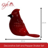 Gift Essential - Blown Glass Salt & Pepper Set - Red Cardinals