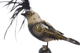 Mullanium - Steampunk Inspired Sculpture - Black & White Bird on Camera