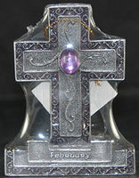 Encore - Free Standing Silver Cross with Gemstone - Purple - February