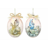 Stony Creek - 5" Light-Up Glass Ornament - Madonna and Child Beige