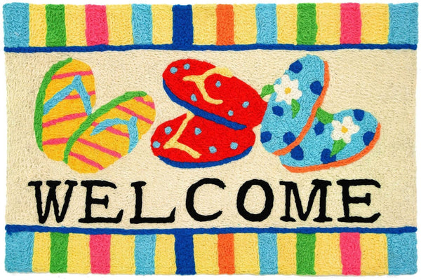 Jellybean - 30x20 Indoor/Outdoor Accent Rug - Flip Flop Welcome
