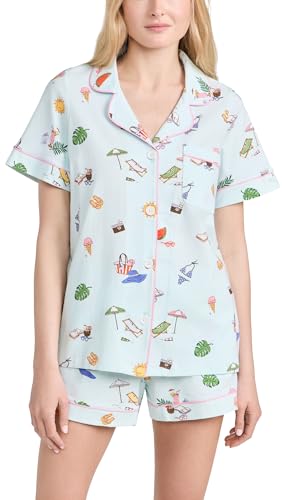 BedHead - S/S Shorty Stretch Jersey PJ Set - Beach Day - Large