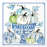 Boston International - 3-Ply 5" Cocktail Napkins 20 Count - Chinoiserie Pumpkin