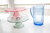 Boston International - 8.25" Round Codi Glass Vintage-Inspired Cake Stand - Sage Green