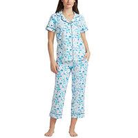 BedHead - Short Sleeve Cropped PJ Set - Santorini - Extra Large