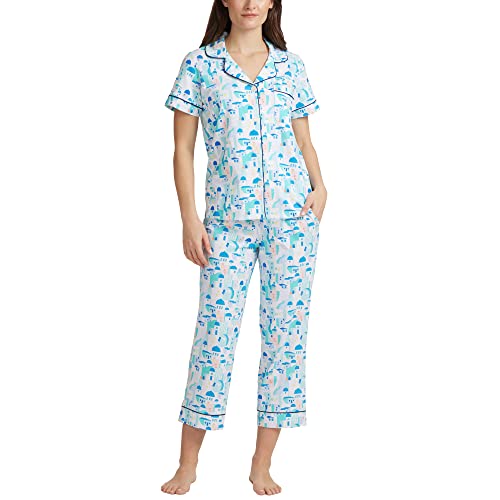 BedHead - Short Sleeve Cropped PJ Set - Santorini - Extra Large