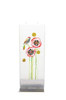 Flatyz - Twin Wick Flat Candle - Bird On Poppies