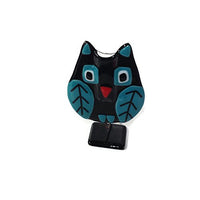 Glass Fire - Bobbling Owl Vase - Large - Black Blue & Green