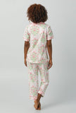 BedHead - 3/4 Sleeve Crop Jersey PJ Set - Estate Bouquet - Large (12-14)