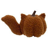 Boston International - 7.25" Long, Brown Plush Fox Pumpkin Figurine