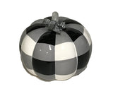 Two's Company - 8.5" Black & White Buffalo Check Pumpkin
