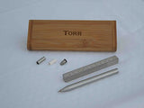 Torr - Pen With Ruler - Classic Stainless Steel W/ Bamboo Case