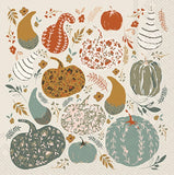 Boston International - 3-Ply 5" Cocktail Napkins 20 Count - Pumpkin Patch Classic