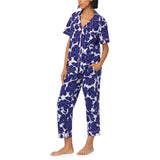 BedHead - S/S Stretch Jersey Cropped PJ Set - Isabella Flora  - Large
