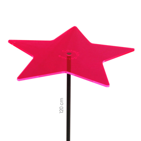 Cazador-del-sol -  6" Suncatcher Medio Stars Set of 3 - Red