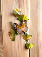Bovano - Wall Sculpture - Forest Queen Butterfly on Ginkgo Branch