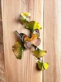 Bovano - Wall Sculpture - Forest Queen Butterfly on Ginkgo Branch