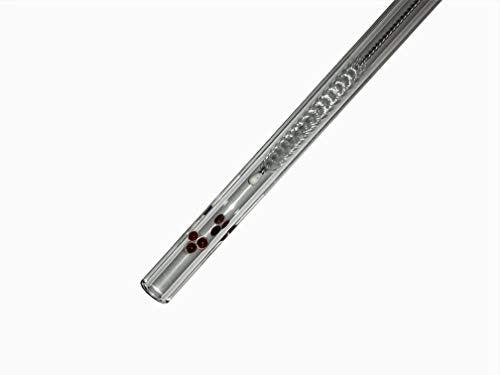 Drinking Straws.Glass - Glass Straw Dots - 9.5mm x 8" - Red