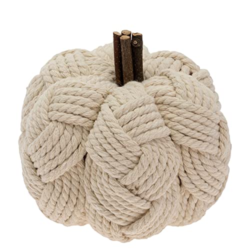 Boston International - Small Woven Pumpkin - Cream