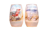 Stony Creek - Frosted Glass - 5" Lighted Vase - Seaside Moments - Orange