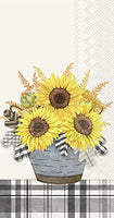 Boston International - Paper Guest Towel 16 Count - Gingham Sunflowers
