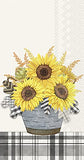 Boston International - Paper Guest Towel 16 Count - Gingham Sunflowers