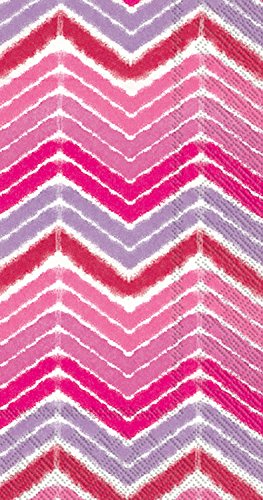 Boston International - Paper Guest Towel 16 Count - Ikat Stripe Pink