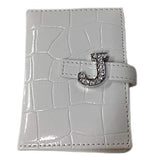 Russ Berrie - Pocket Size Notebook - White - Rhinestone Monogrammed"J"