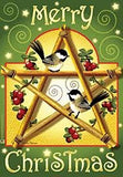 Jeremiah Junction - Garden Flag - "Christmas Chickadees"