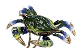 Kubla Craft - Bejeweled Enamel Trinket Box - Colorful Blue Crab