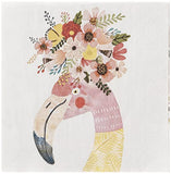 Boston International - 3-Ply 5" Cocktail Napkins 20 Count - Floral Flamingo